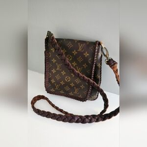Louis Vuitton Brown Monogram Braided Strap Vintage Boho Barecelona Bag